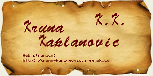 Kruna Kaplanović vizit kartica